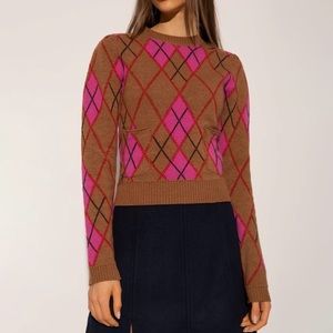 NWT Ganni Harlequin Sweater, Size Large